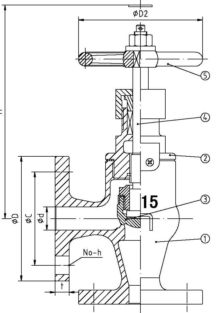 青銅截止閥JIS F7304 16K(圖1) 青銅截止閥JIS F7304 16K(圖1)